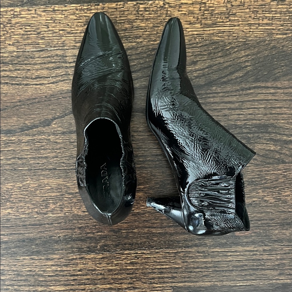 Designer Prada Leather Ankle Boot Booties